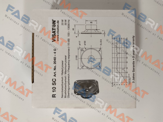 visaton-R 10 SC, 4 ohms, item number 2040 price