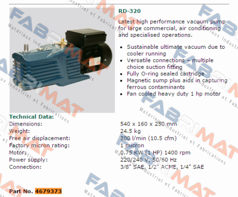 Refco-p/n: 4679373, Type: RD-320 price