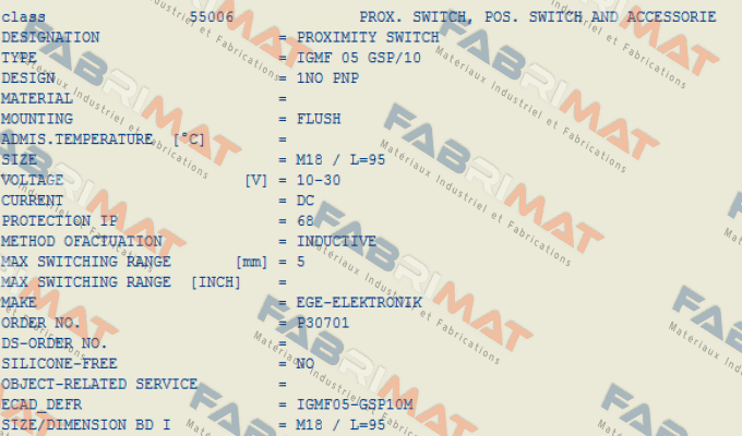 Ege-P30701/10 price