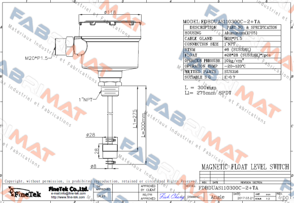 Finetek-FDBDUAS110300C-2+TA price