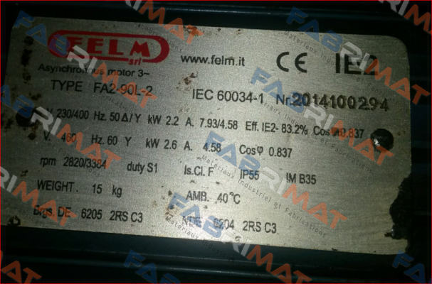 Felm-2014100294 - obsolete, replaced by - 2,2 kW, 2P, 230/400V/50Hz, IP55/IC411, F/B, IM B35, AL, IE2   price