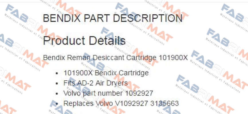 Bendix-101900X  price