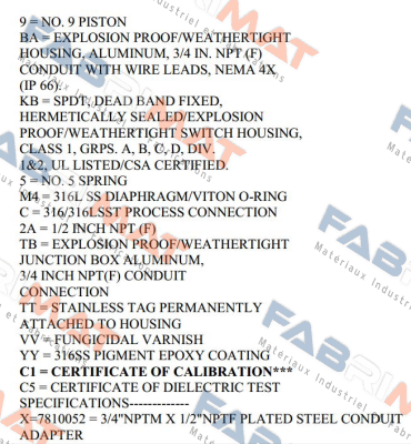 Sor-9BA-KB5-M4-C2A-TBTTVVYYC1C5X  price