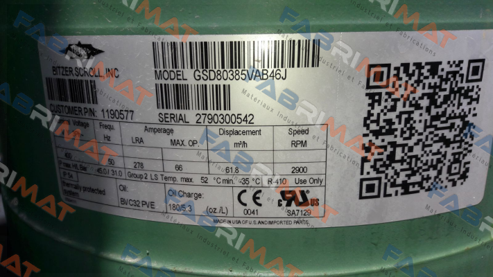 Bitzer- GSD 80385VAB46J  OEM  price