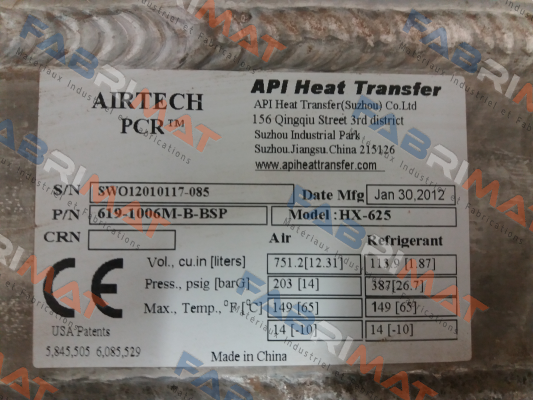 API Airtech-619-1006M-B-BSP price