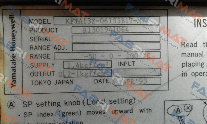 Yamatake - Azbil-CONTROLER UNIT for KF TA13Z06155BIT-M7  price