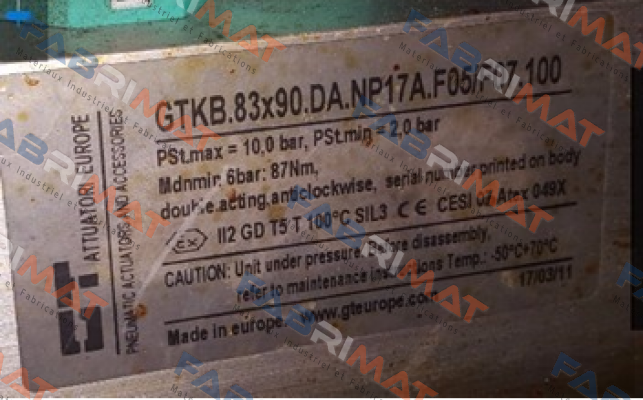 GT Attuatori-GTKB. 83x90.DA.NP17A.F05/F07.100 - old version  price
