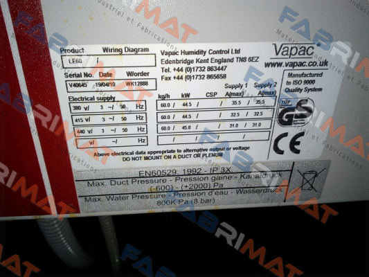 Vapac-LE60D price