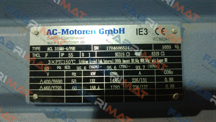 AC Motoren-ACL 315 MA 4/PHE  price