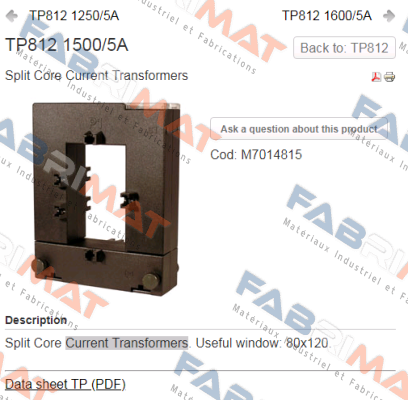 Circutor-M70147 / TP-812 1250/5A price