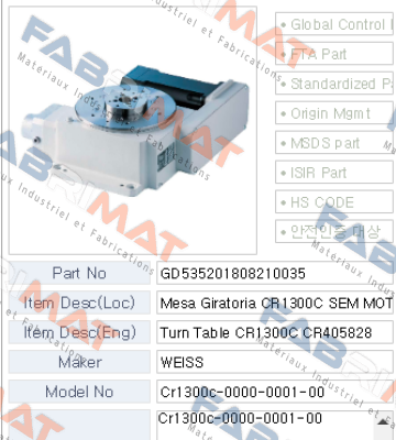 Weiss-GD535201808210035 price