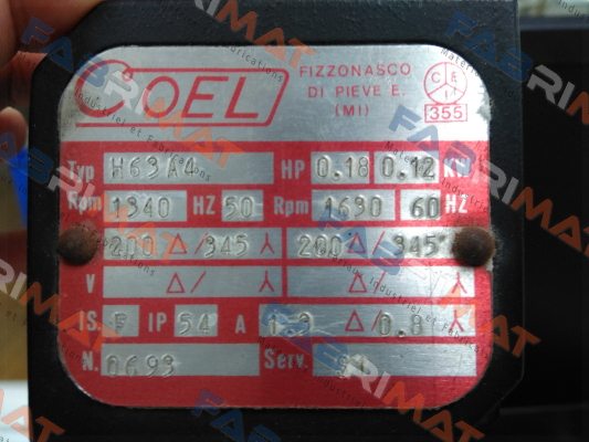 Coel-H63A4　HP0.18　0.12KW price