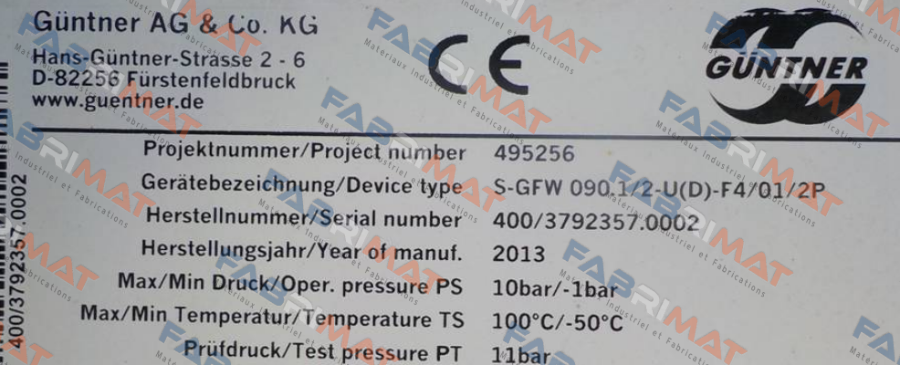 Guntner-Type:S-GFW 090.1/2-U(D)-F4/01/2P (OEM for Güntner) price