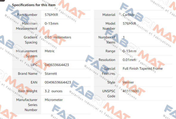 Starrett-576MXR price
