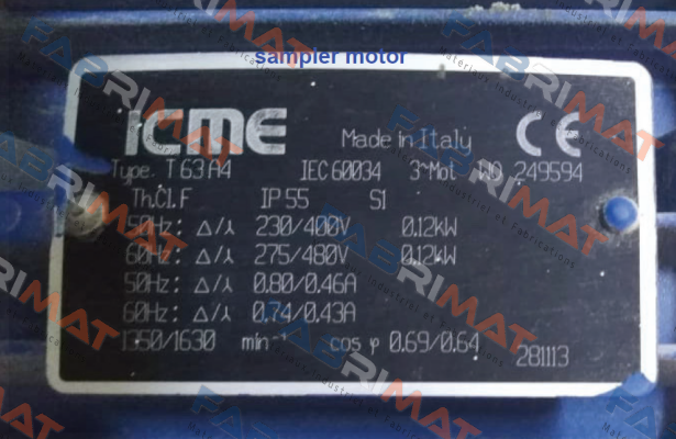 Icme Motor-Type: T63A4 IEC60034 price