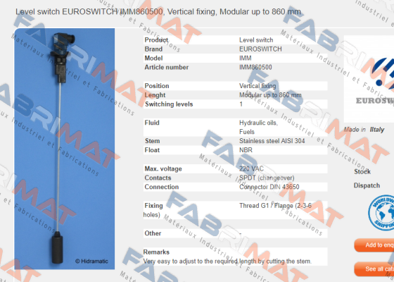 Euroswitch-ELIMM860500 price
