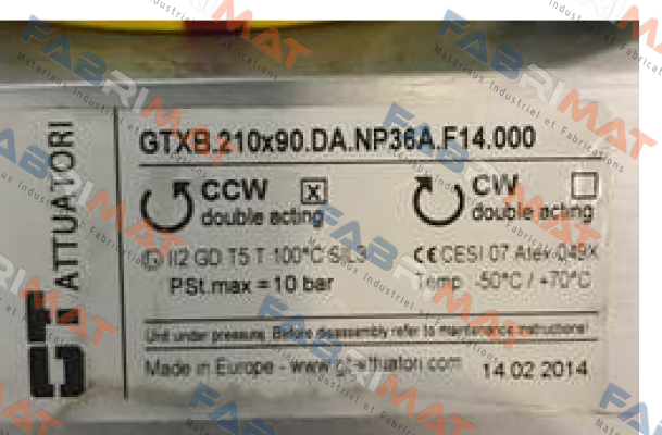 GT Attuatori-GTXB.210x90.DA.NP36A.F14.000 price