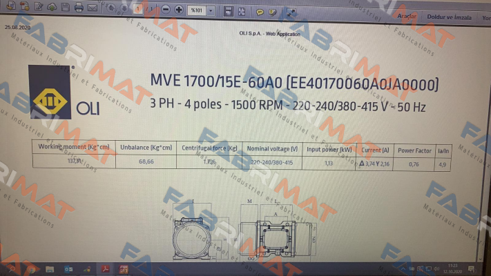 Oli-MVE 1700/15E-60A0 price