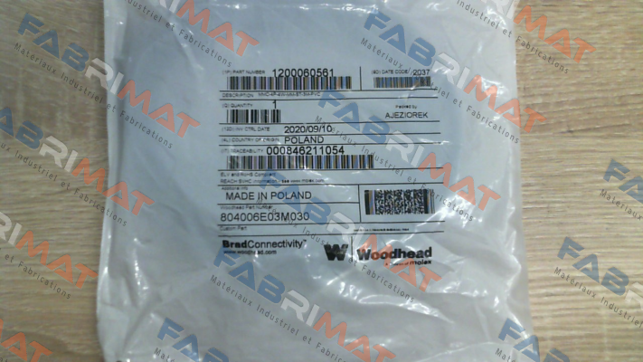 Molex-PN:1200060561 (804006E03M030), Type: MMC-4P-4W-MM-ST-3M-PVC price