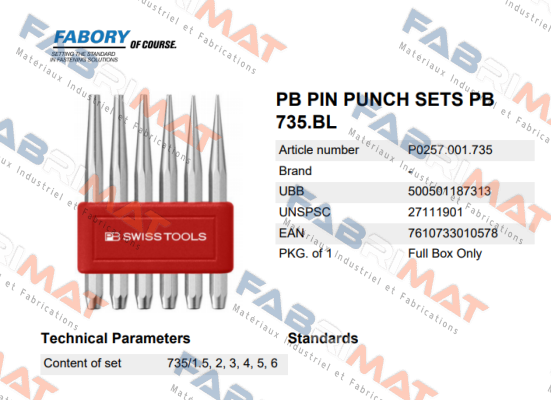 Fabory-P0257.001.735 price