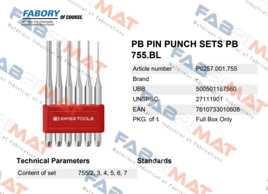Fabory-P0257.001.755 price