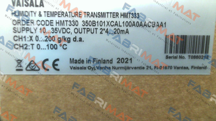 Vaisala-HMT330 350B101XCAL100A0AACBAA1 price
