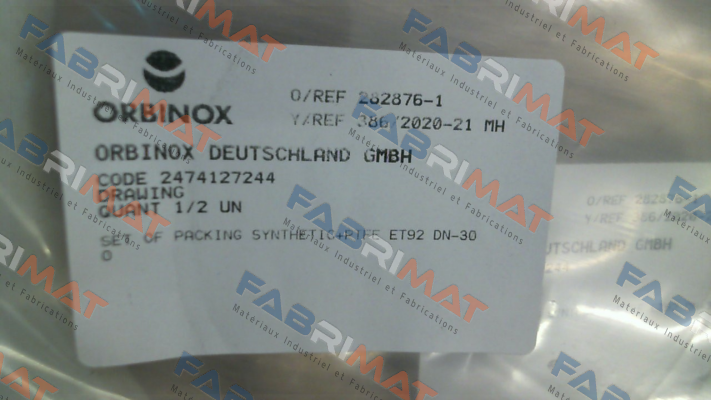 Orbinox-Set of Packing for Type ET DN 300 price