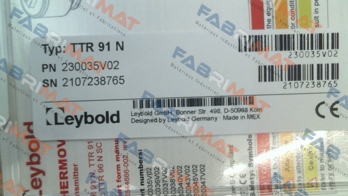 Leybold-P/N: 230035V02, Type: TTR 91N price