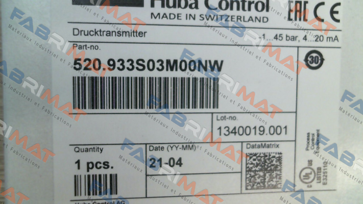 Huba Control-520.933S03M00NW price