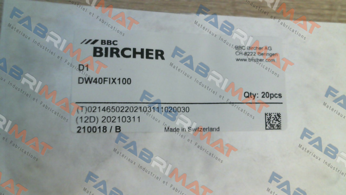 Bircher-210018 / DW40FIX100 price
