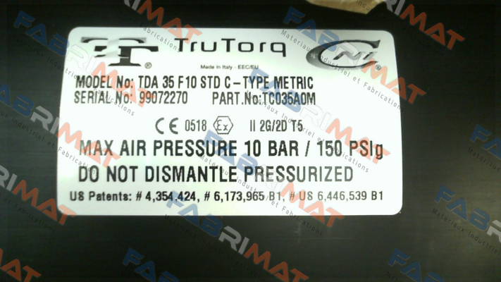 Trutorq-TDA 35 F10 STD C-TYPE price