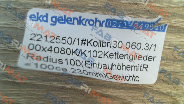 Ekd Gelenkrohr-30.060.3/100 x4080 K/K price