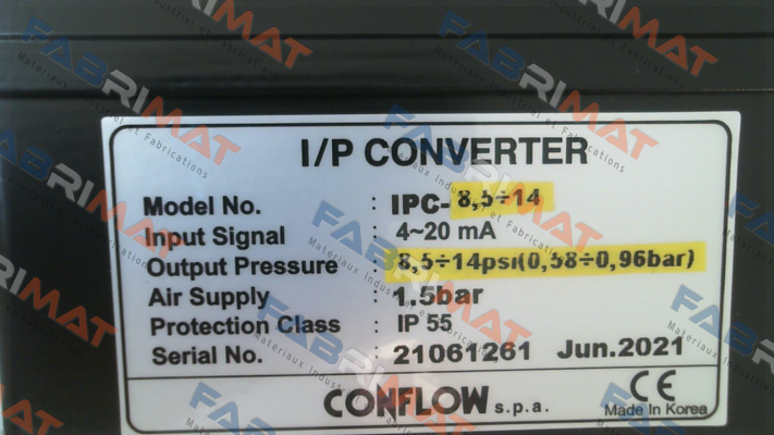 CONFLOW-PC converter 0-18 PSI price
