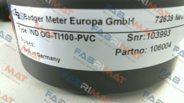 Badger Meter-P/N 106004 Type: Industrial OG-TI100-PVC price