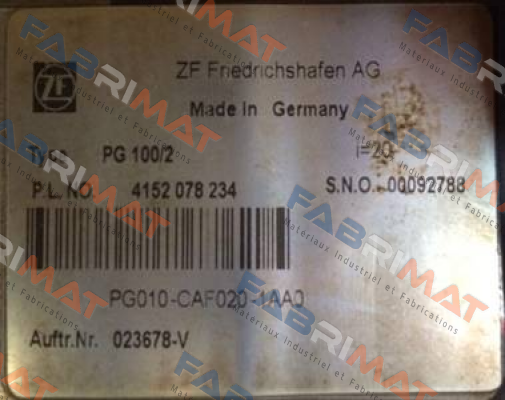 ZF Friedrichshafen-PG 100/2  price