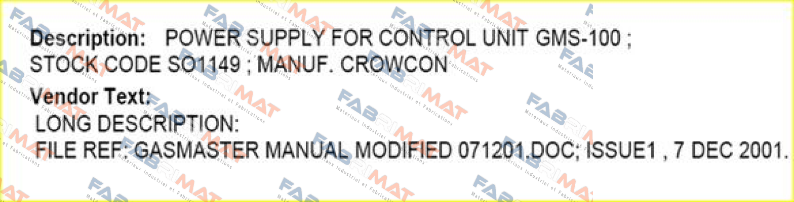 Crowcon-S01149/A  price