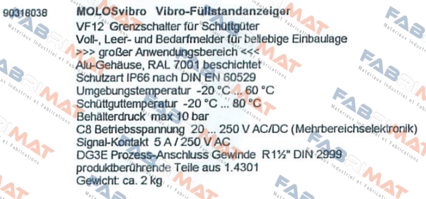 Mollet-VF12C8DG3E (90318038)  price
