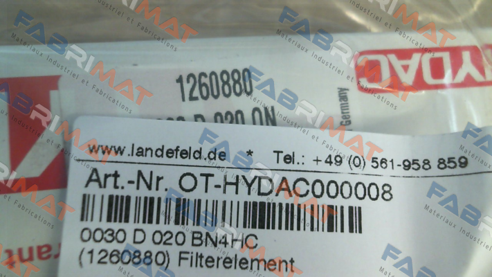 Hydac-1260880 / 0030 D 020 ON (0030 D 020 BN4HC) price