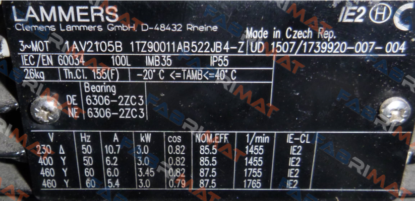 Lammers-1TZ9001-1AB52-2JB4-Z 3,0 kW 1500n  price