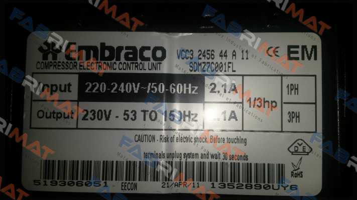 Embraco-VCC3 2456 44  OEM price