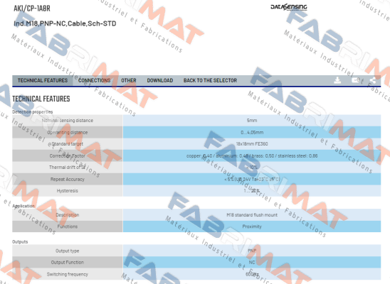 Micro Detectors / Diell (now Datasensing)-AK1/CP-1A8R price