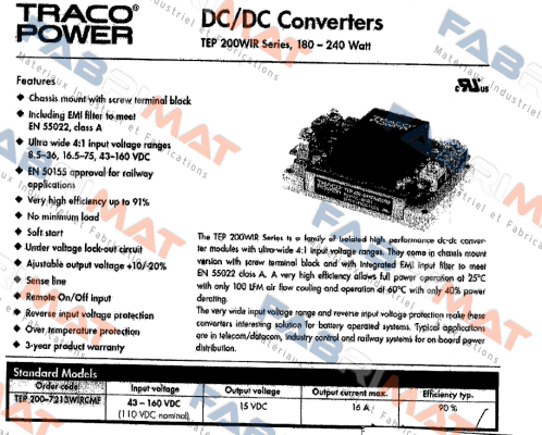 Traco Power-TEMP200-7213 WİRCMF  price