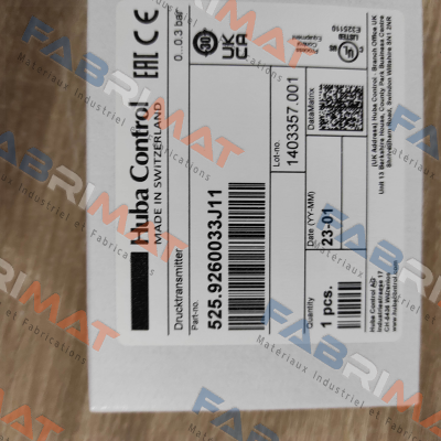 Huba Control-525.9260033J11 price