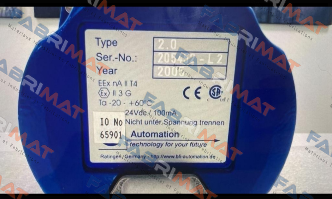 BFI AUTOMATION-Type:2.0 SN:205452-L2 price