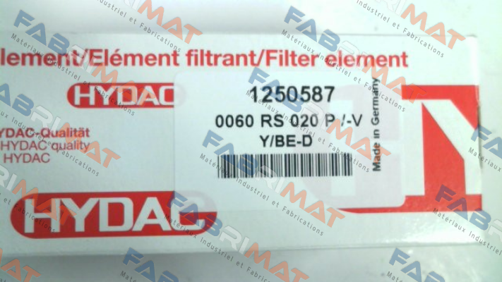 Hydac-P/N: 1250587, Type: 0060 RS 020 P /-V price