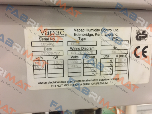 Vapac-PCM3N-3WA price