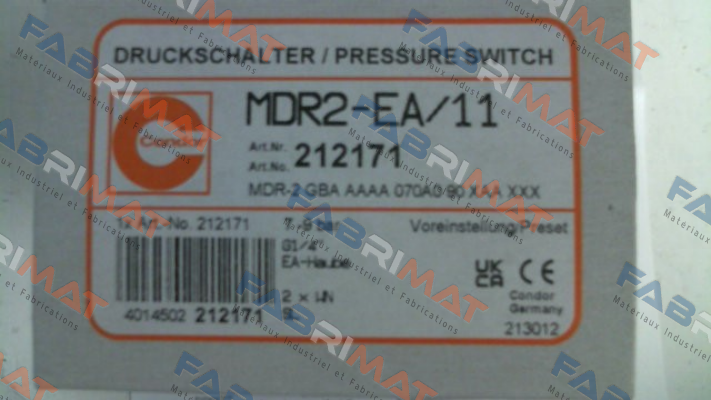 Condor-212171 / MDR 2/11-EA / MDR-2 GBA AAAA 070A090 XAA XXX price