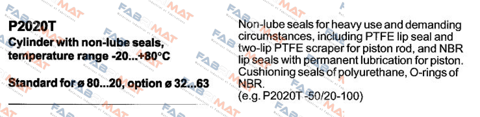 Pimatic-SEAL KIT P2020-80/25  price